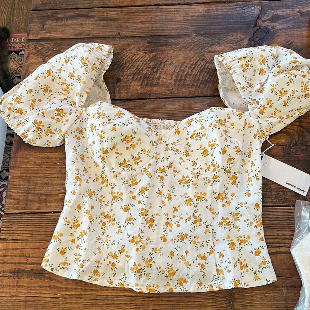 Reformation Andra linen top, NWT size 6